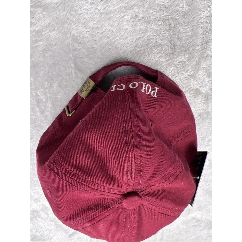 POLO CLUB IMPERIAL LONDON Preppy Hat Adjustable Strap Burgundy